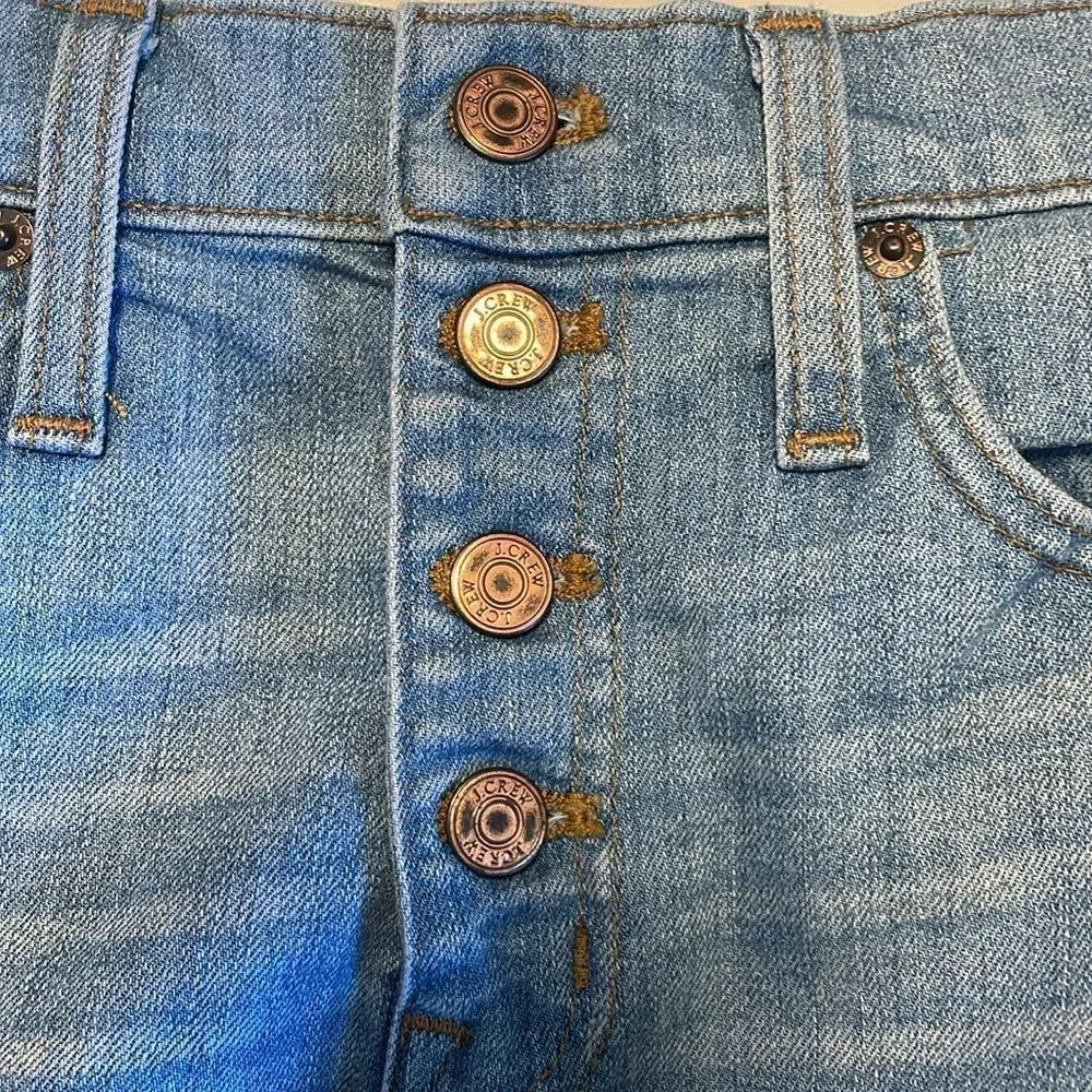 J Crew High Rise Denim Shorts Button Fly 27